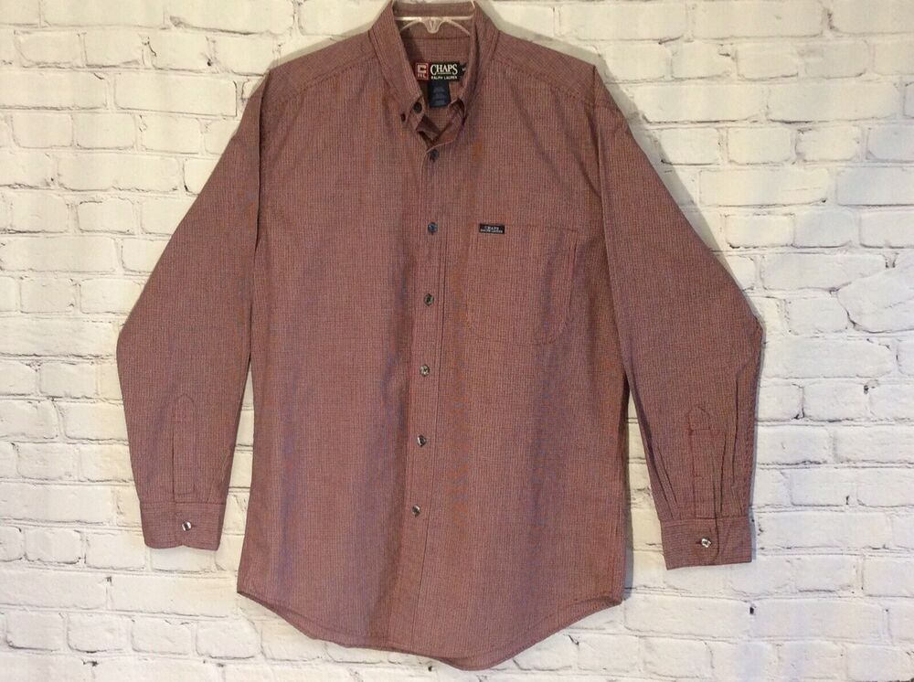 Chaps Ralph Lauren Men's Shirt Size M Button Down Long Sleeve Patriotic Pocket